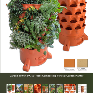 Garden Tower 2™, 50-Plant Composting Vertical Garden Planter