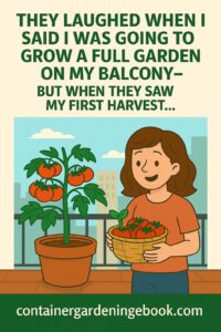 How to Have a Beautiful Container Garden Without the Guesswork, Frustration, or Wasted Money 21 A lush balcony garden.