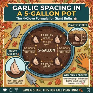 garlic clove spacing in pot